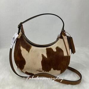 Coach Emily Shoulder Bag In Haircalf With Cow Print Crossbody CDX23 NWT